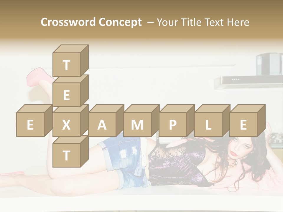 Young Indoors Jeans PowerPoint Template