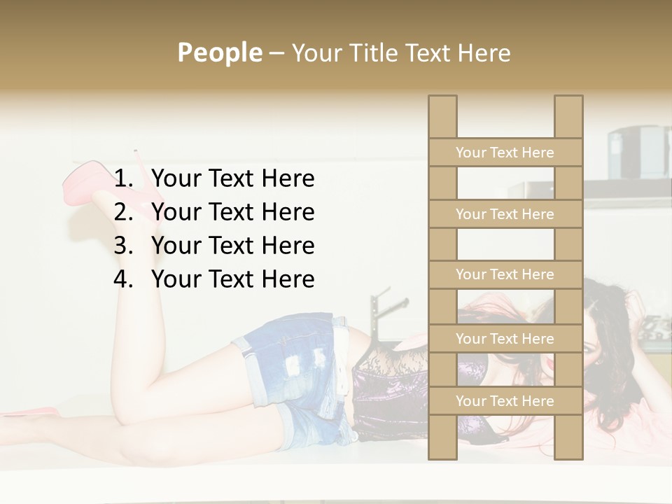 Young Indoors Jeans PowerPoint Template