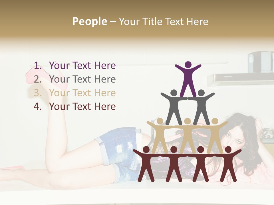 Young Indoors Jeans PowerPoint Template