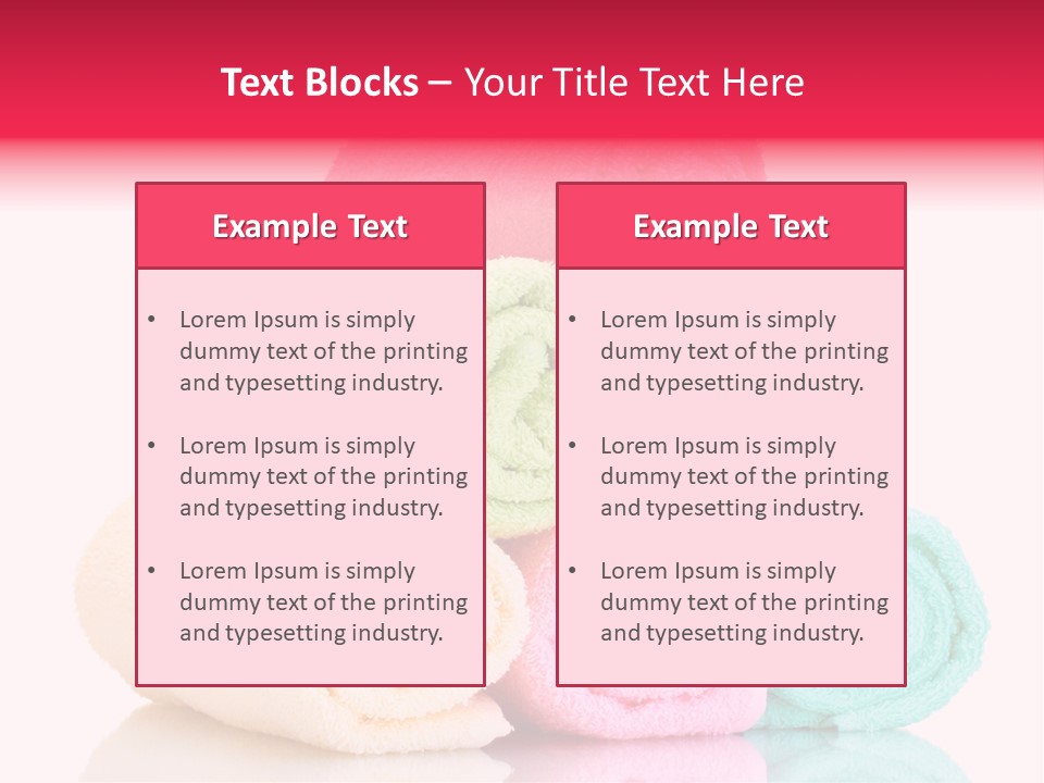 Towel Lifestyle Many PowerPoint Template