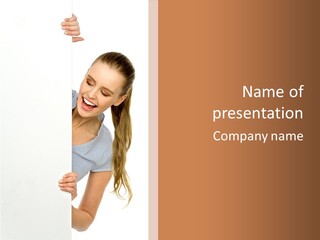 Woman Poster Showing PowerPoint Template