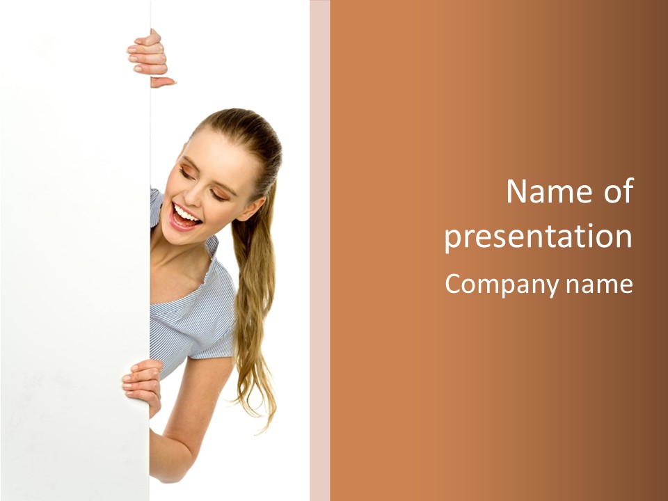 Woman Poster Showing PowerPoint Template