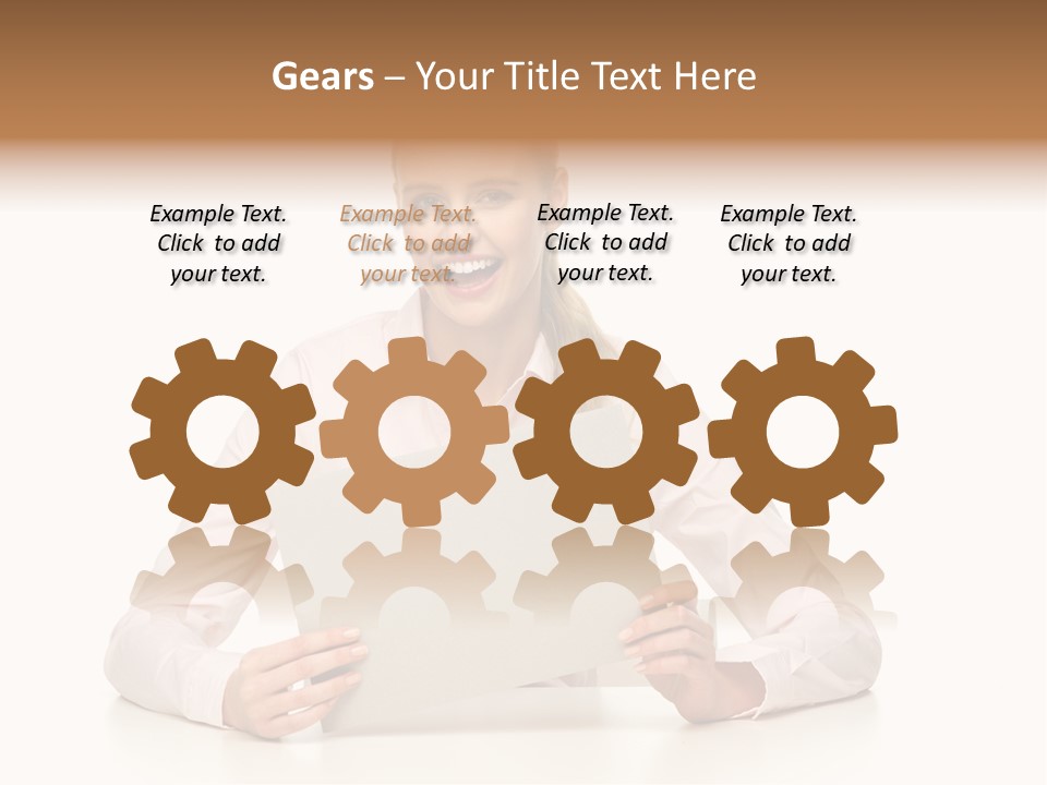 Presenting Business Female PowerPoint Template