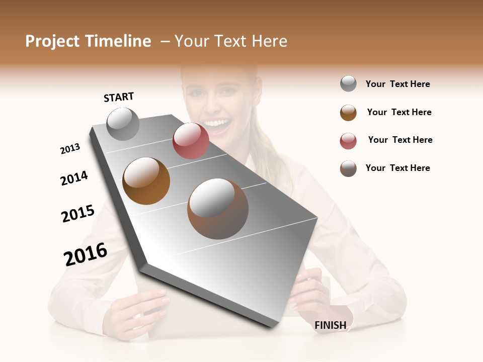 Presenting Business Female PowerPoint Template