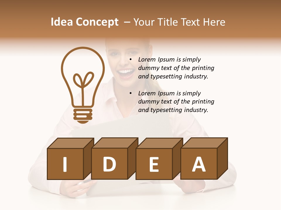 Presenting Business Female PowerPoint Template