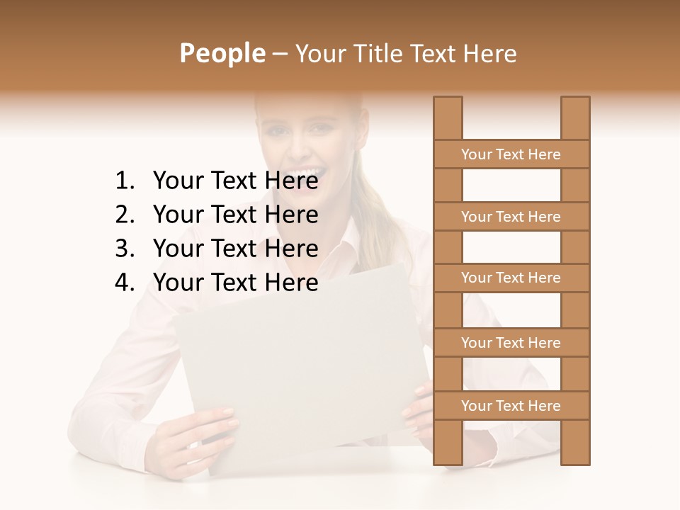 Presenting Business Female PowerPoint Template
