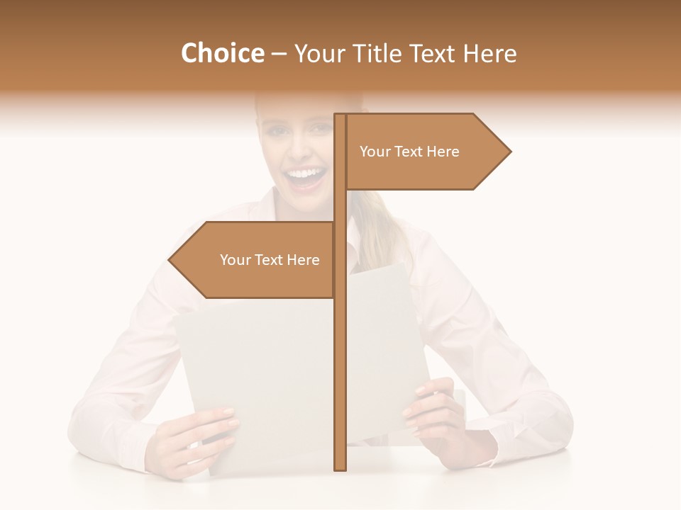 Presenting Business Female PowerPoint Template