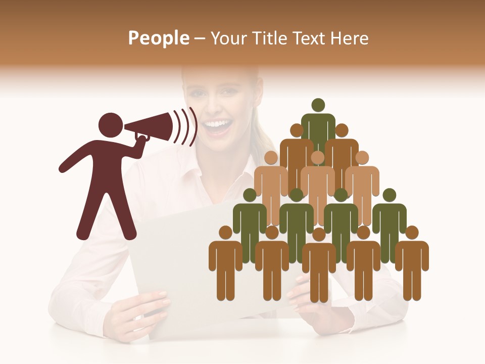 Presenting Business Female PowerPoint Template