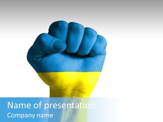 Flag Of The Ukrainian Force PowerPoint Template