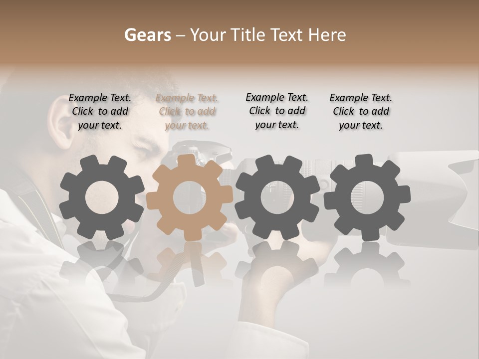 Man Work Rucksack PowerPoint Template