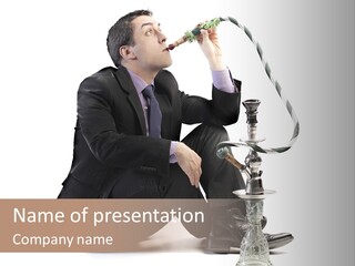 Guy Relax Sit PowerPoint Template