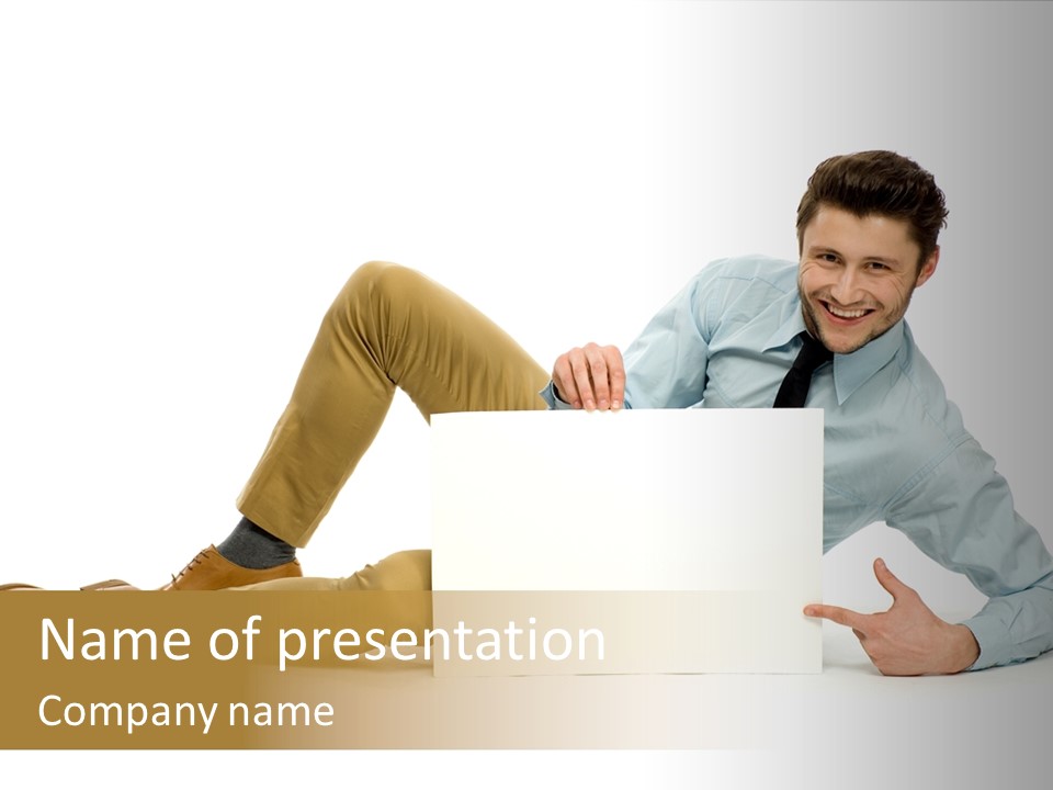 Showing Young Adult People PowerPoint Template