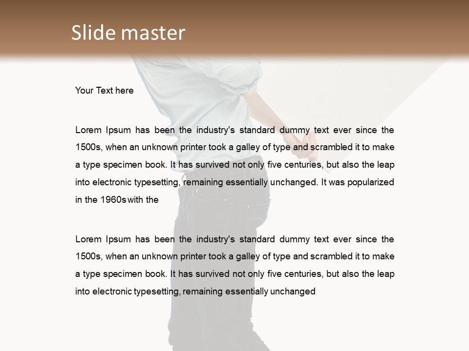 Happy Showing Businessman PowerPoint Template