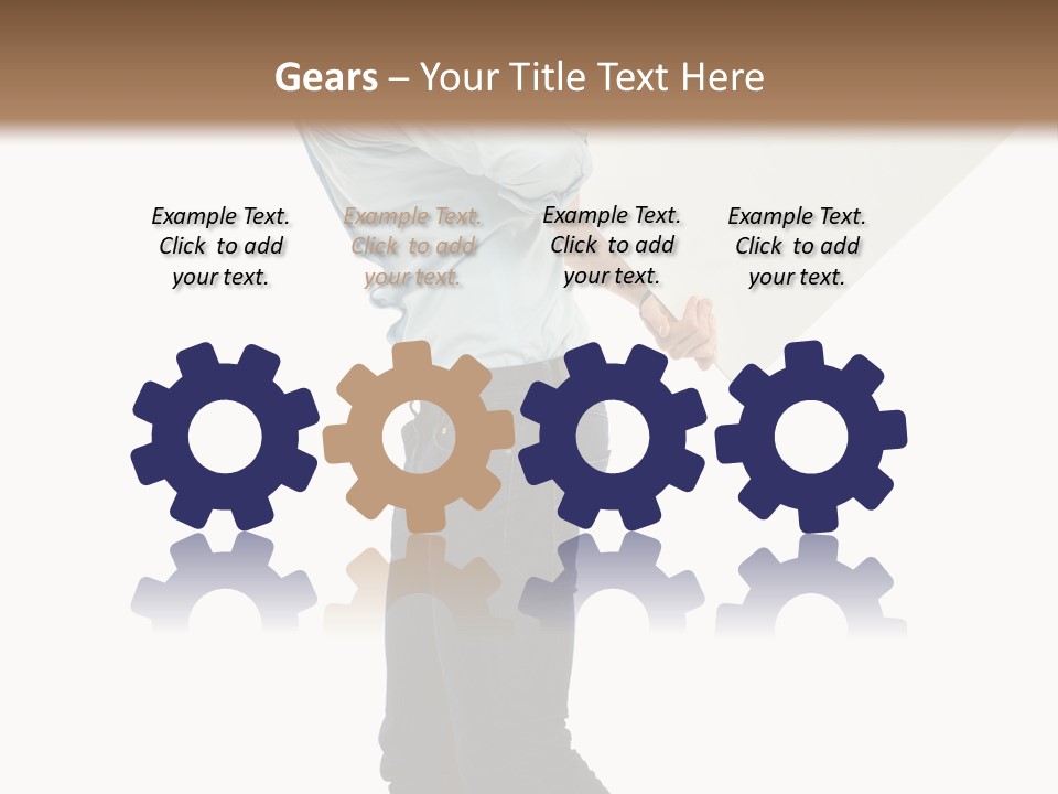 Happy Showing Businessman PowerPoint Template