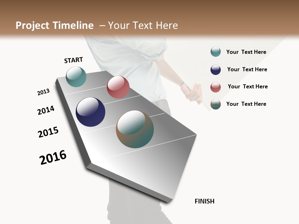 Happy Showing Businessman PowerPoint Template