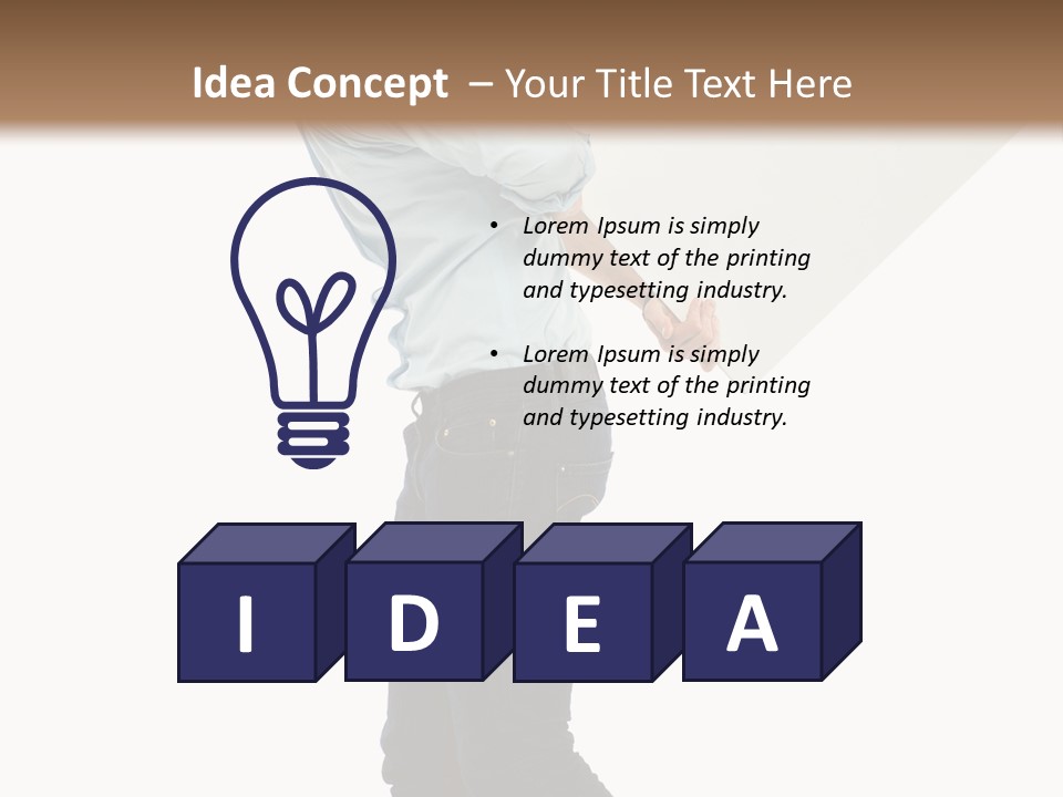 Happy Showing Businessman PowerPoint Template