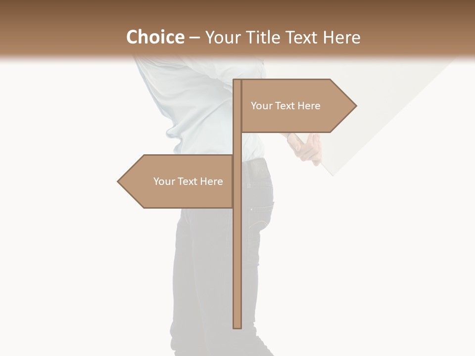 Happy Showing Businessman PowerPoint Template