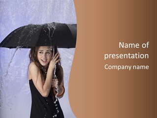 Wet Girl Meteorology PowerPoint Template