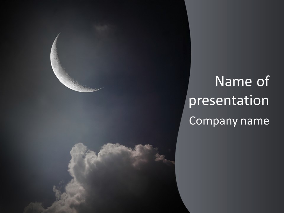 Crater Lunar White PowerPoint Template