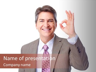 Suit Accountant Smiling PowerPoint Template