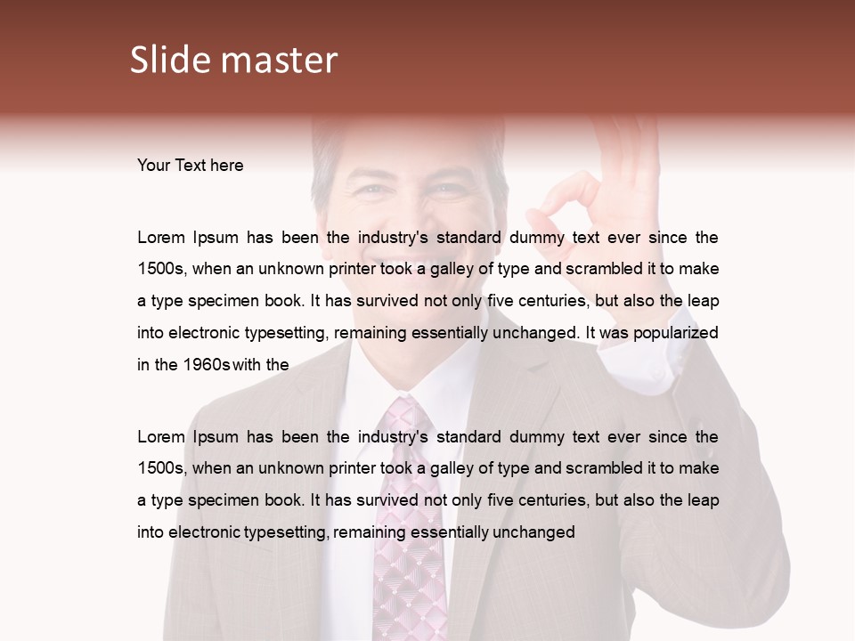 Suit Accountant Smiling PowerPoint Template