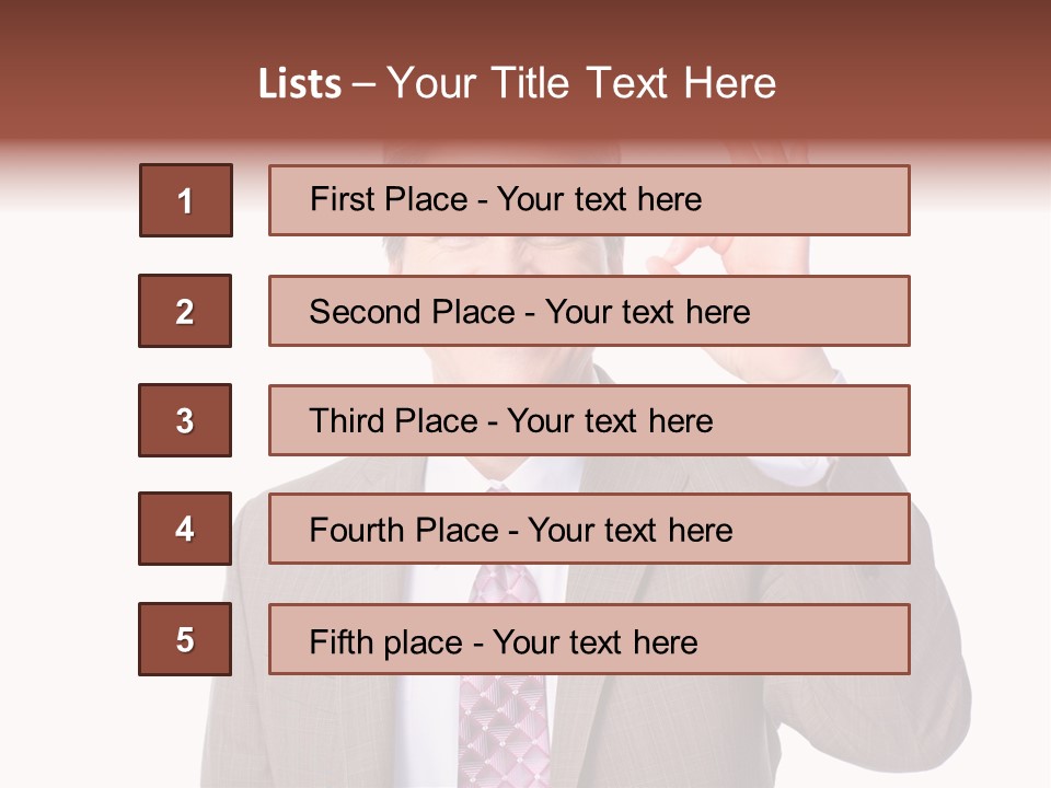 Suit Accountant Smiling PowerPoint Template