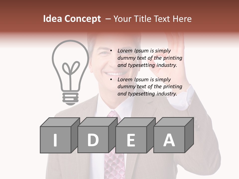 Suit Accountant Smiling PowerPoint Template