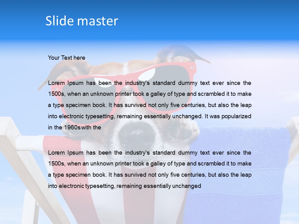 Colorful Puppy Lazy PowerPoint Template