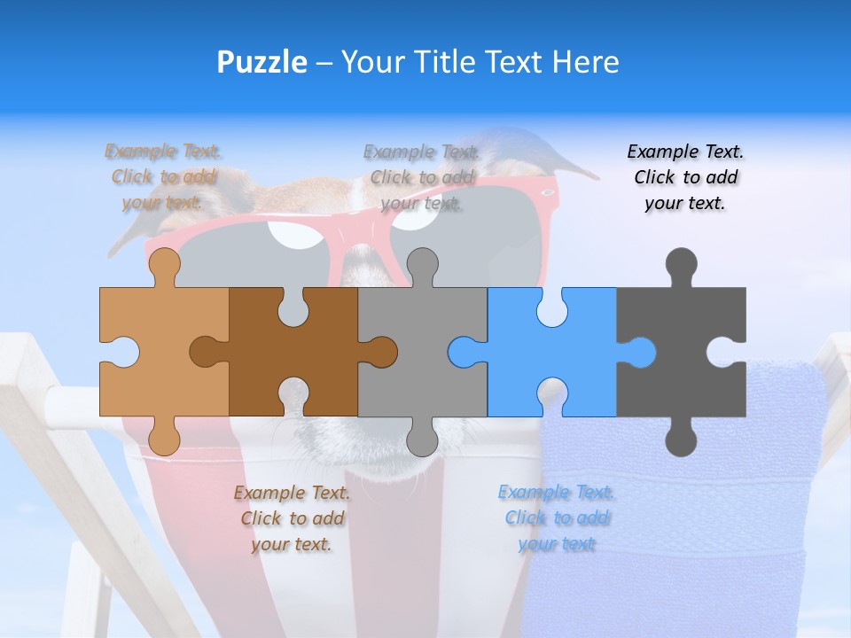 Colorful Puppy Lazy PowerPoint Template