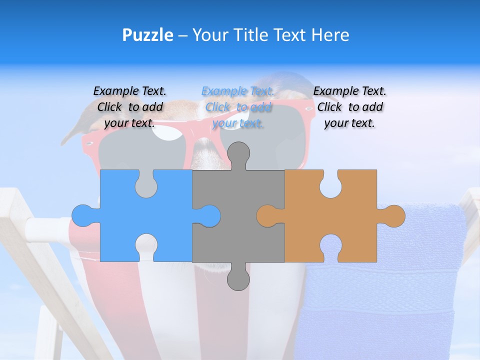 Colorful Puppy Lazy PowerPoint Template