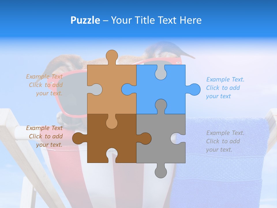 Colorful Puppy Lazy PowerPoint Template