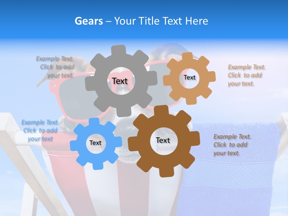 Colorful Puppy Lazy PowerPoint Template