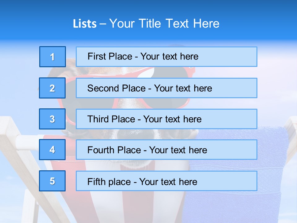 Colorful Puppy Lazy PowerPoint Template