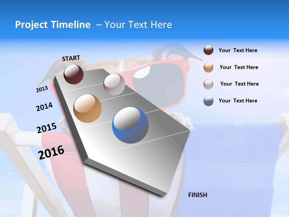 Colorful Puppy Lazy PowerPoint Template