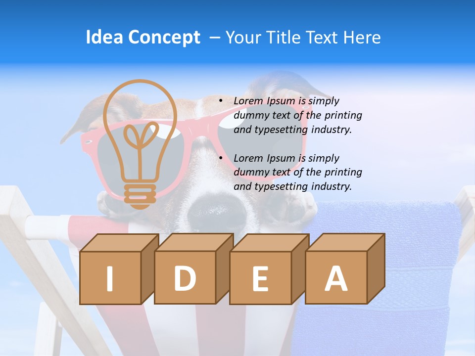 Colorful Puppy Lazy PowerPoint Template