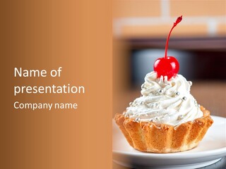 Fresh Slice Cheesecake PowerPoint Template