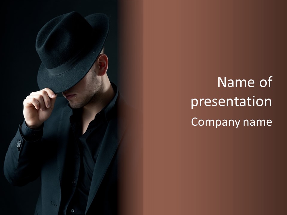 Fashion Dark Handsome PowerPoint Template