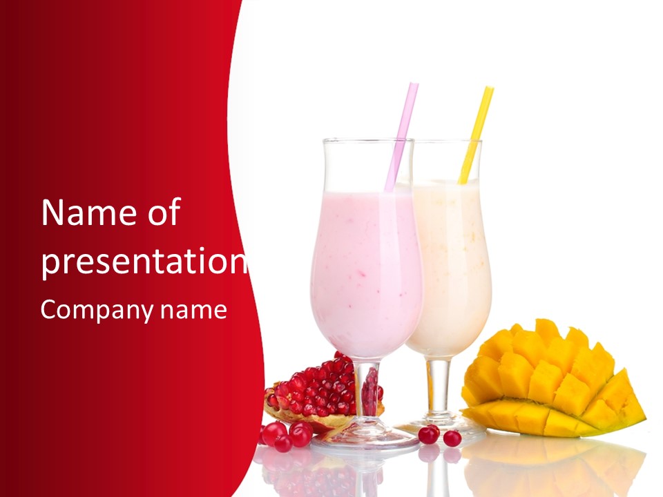 Milkshake Smoothie Calorie PowerPoint Template