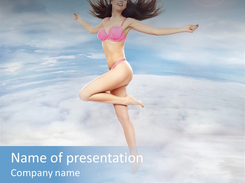 Lady Run Fly PowerPoint Template