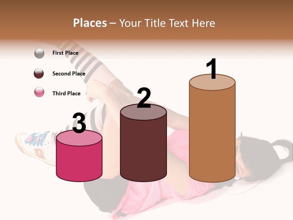 A Woman In A Pink Shirt And Black And White Striped Socks PowerPoint Template