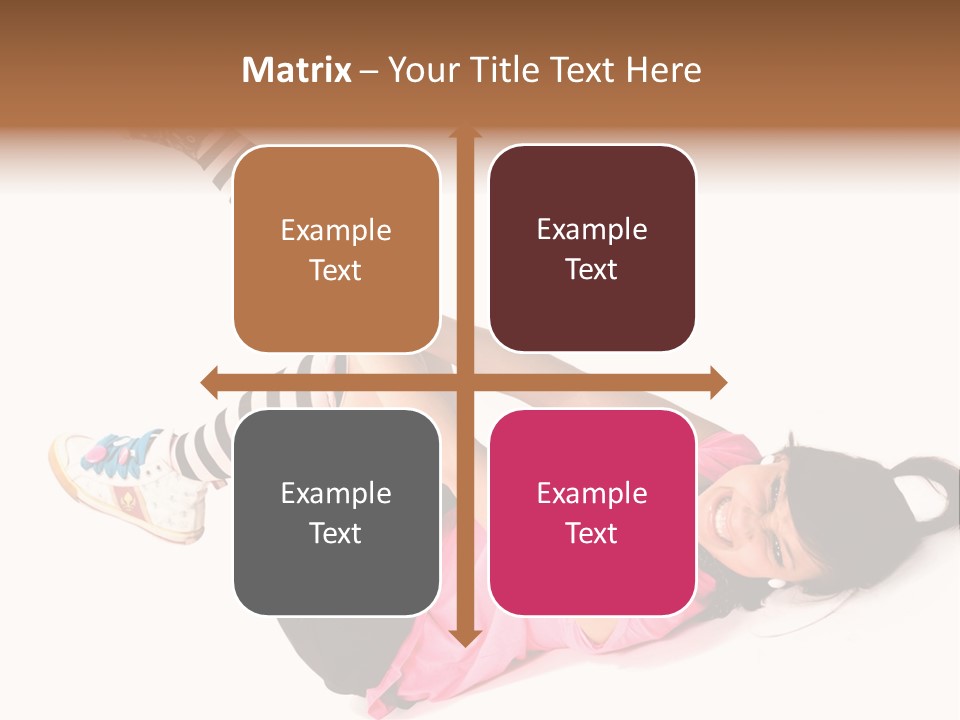 A Woman In A Pink Shirt And Black And White Striped Socks PowerPoint Template