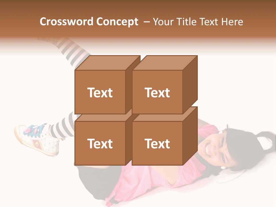 A Woman In A Pink Shirt And Black And White Striped Socks PowerPoint Template