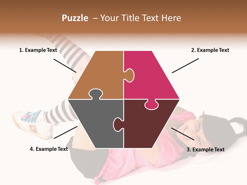 A Woman In A Pink Shirt And Black And White Striped Socks PowerPoint Template