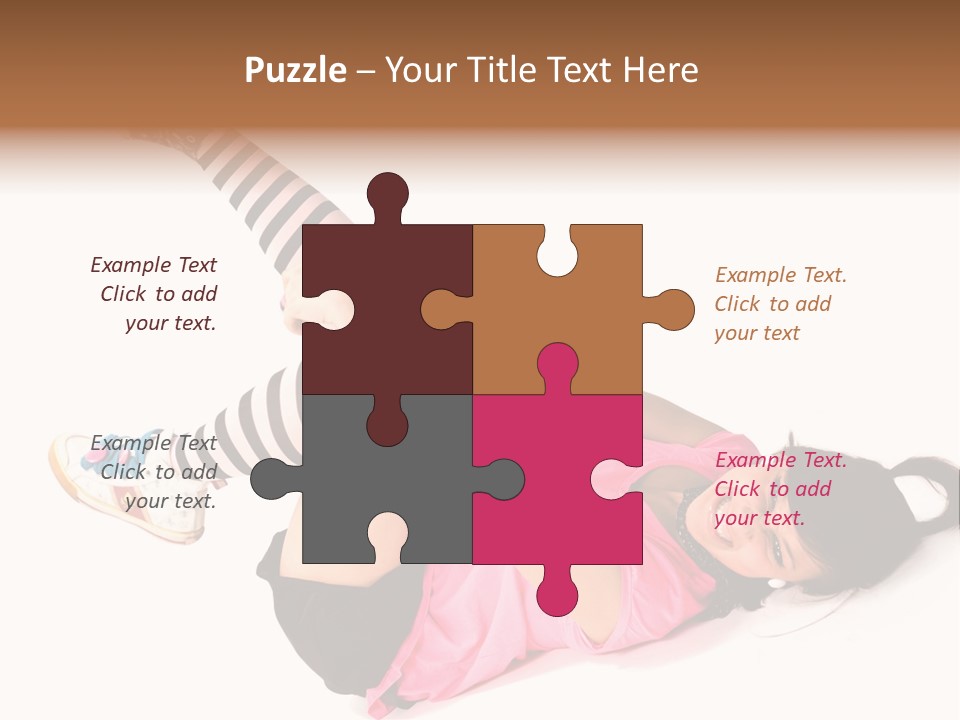 A Woman In A Pink Shirt And Black And White Striped Socks PowerPoint Template