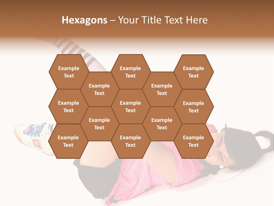 A Woman In A Pink Shirt And Black And White Striped Socks PowerPoint Template