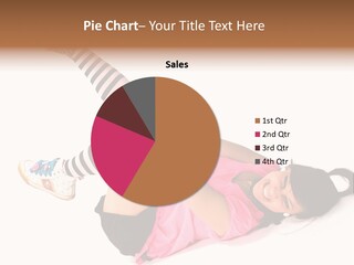 A Woman In A Pink Shirt And Black And White Striped Socks PowerPoint Template