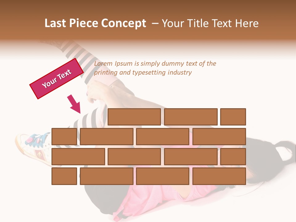 A Woman In A Pink Shirt And Black And White Striped Socks PowerPoint Template