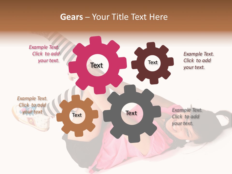 A Woman In A Pink Shirt And Black And White Striped Socks PowerPoint Template