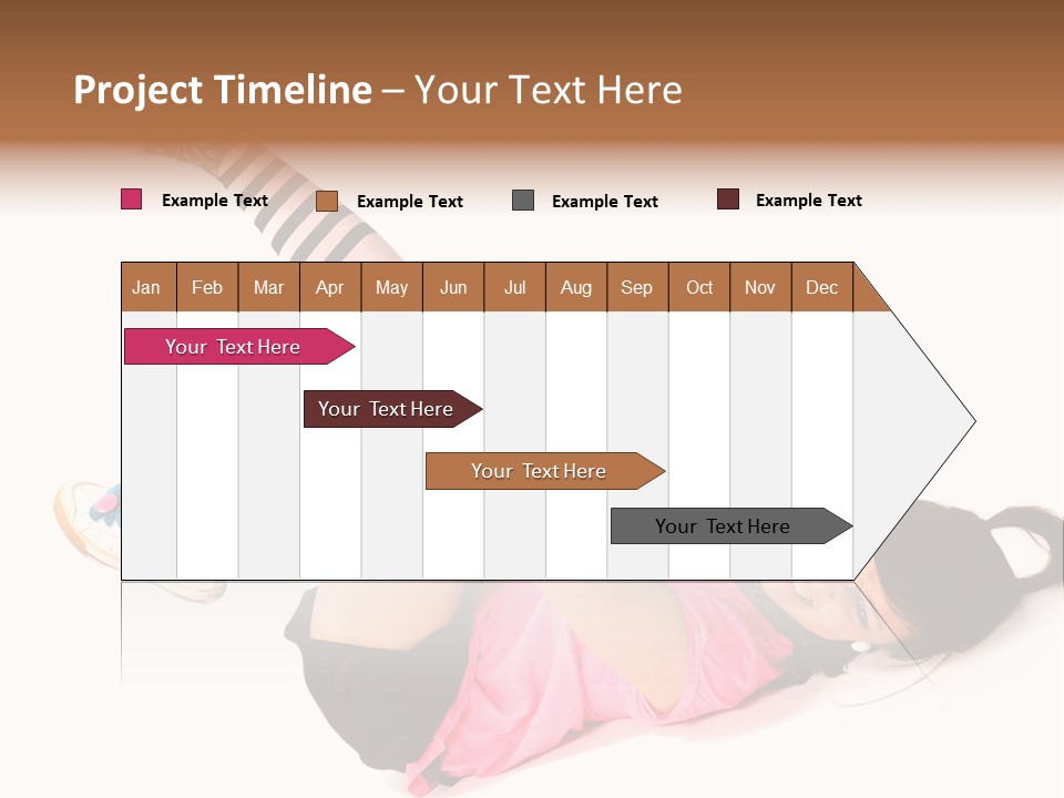 A Woman In A Pink Shirt And Black And White Striped Socks PowerPoint Template