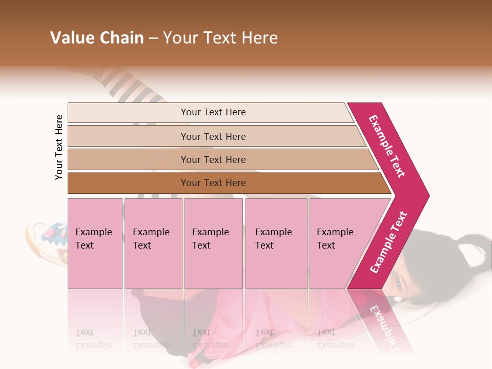 A Woman In A Pink Shirt And Black And White Striped Socks PowerPoint Template